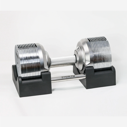 41.5kg Stealth Premium Adjustable Dumbbells - Chrome Edition (Pair)