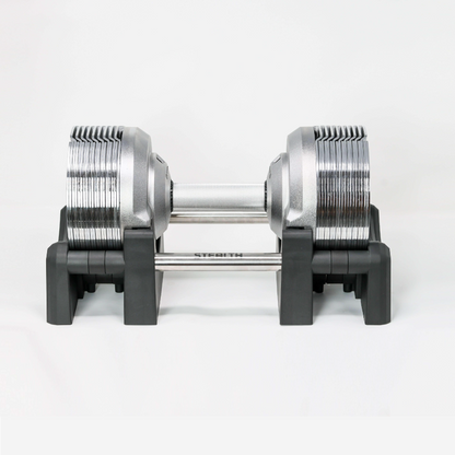 41.5kg Stealth Premium Adjustable Dumbbells - Chrome Edition (Pair)