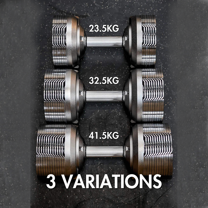 41.5kg Stealth Premium Adjustable Dumbbells - Chrome Edition (Pair)