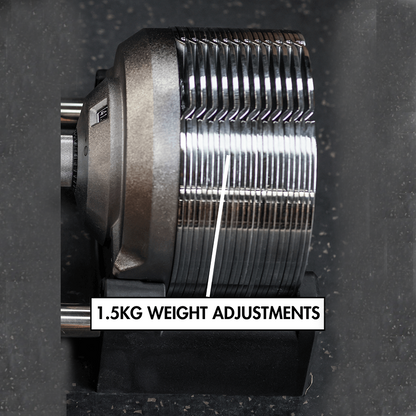 41.5kg Stealth Premium Adjustable Dumbbells - Chrome Edition (Pair)
