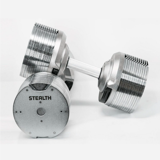 41.5kg Stealth Premium Adjustable Dumbbells - Chrome Edition (Pair)
