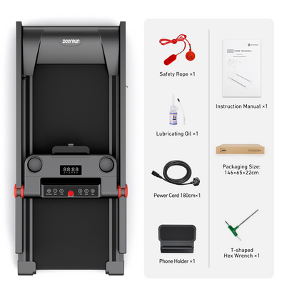DeerRun A1 Pro Folding Smart Treadmill with 6% Incline - 16 KPH, 158 Kg Capacity
