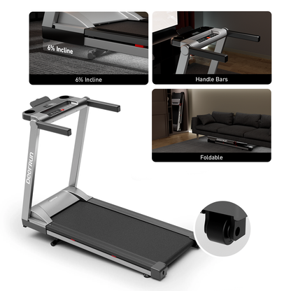 DeerRun A1 Pro Folding Smart Treadmill with 6% Incline - 16 KPH, 158 Kg Capacity